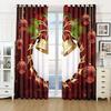Рождественские шторы с цифровой печатью, 2 шт., полузатеняющие солнцезащитные тонкие тканевые занавески для гостиной и спальни, Новый год 2024