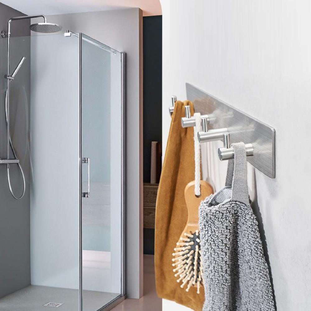 Silver Coat Hanger Self Adhesive Towel Hanging Hook Durable Key Holder Home Dorm
