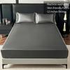 Ice Silk Color Ding Bed Sheet Solid Color Cool Silk Mattress Protective Cover Anti Slip Bed Cover Dust Cover