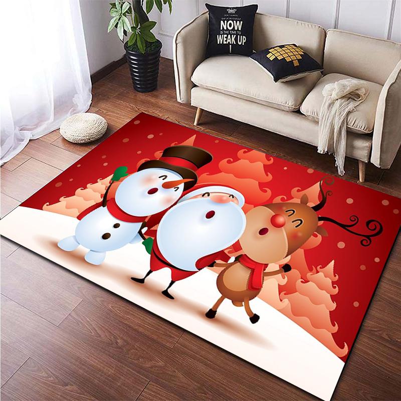 Рождественский большой ковер с HD-печатью, ковер для гостиной, спальни, украшение дивана, нескользящие коврики, дропшиппинг Alfombras