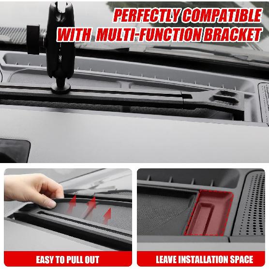 Mabett Car Dash Non-Slip Rubber Pad 3 PCS For Ford Bronco Accessories 2024, Non-Slip Shock Proof Dashboard Mat Fit Bronco 2/4-Door, Car Interior