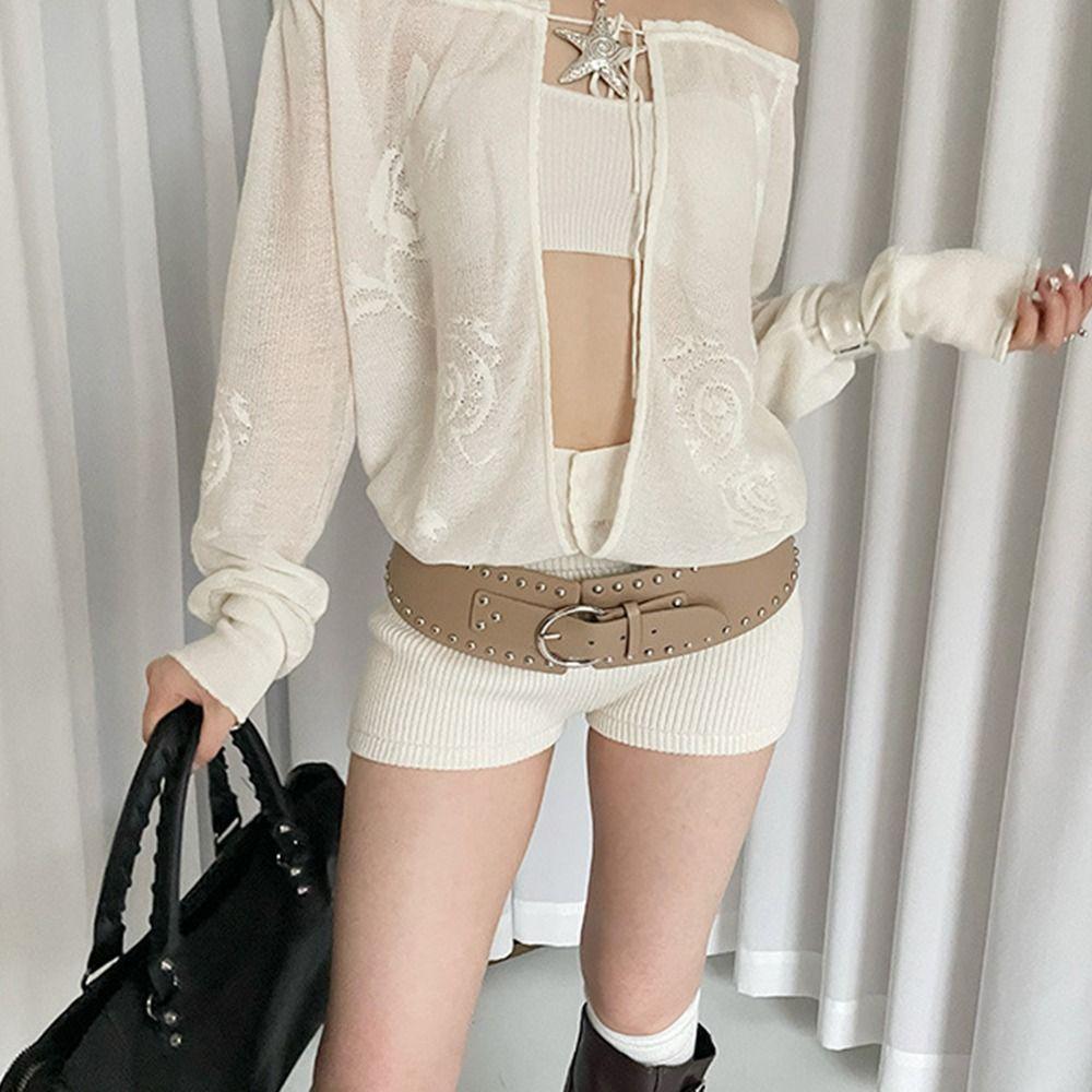 Готический пояс с заклепками в стиле панк, ремень для платья, джинсов, модный широкий женский ремень, уличная одежда