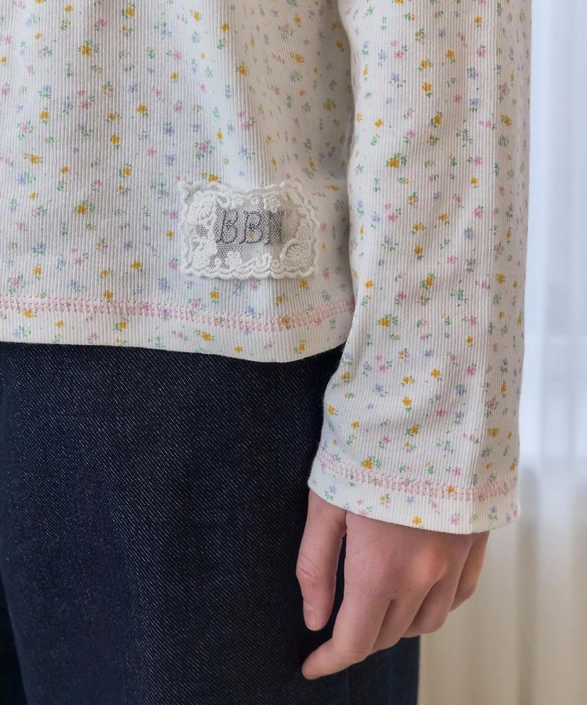 Beibibeullunideuljeu Футболка-henley с принтом Petit Flower Белая