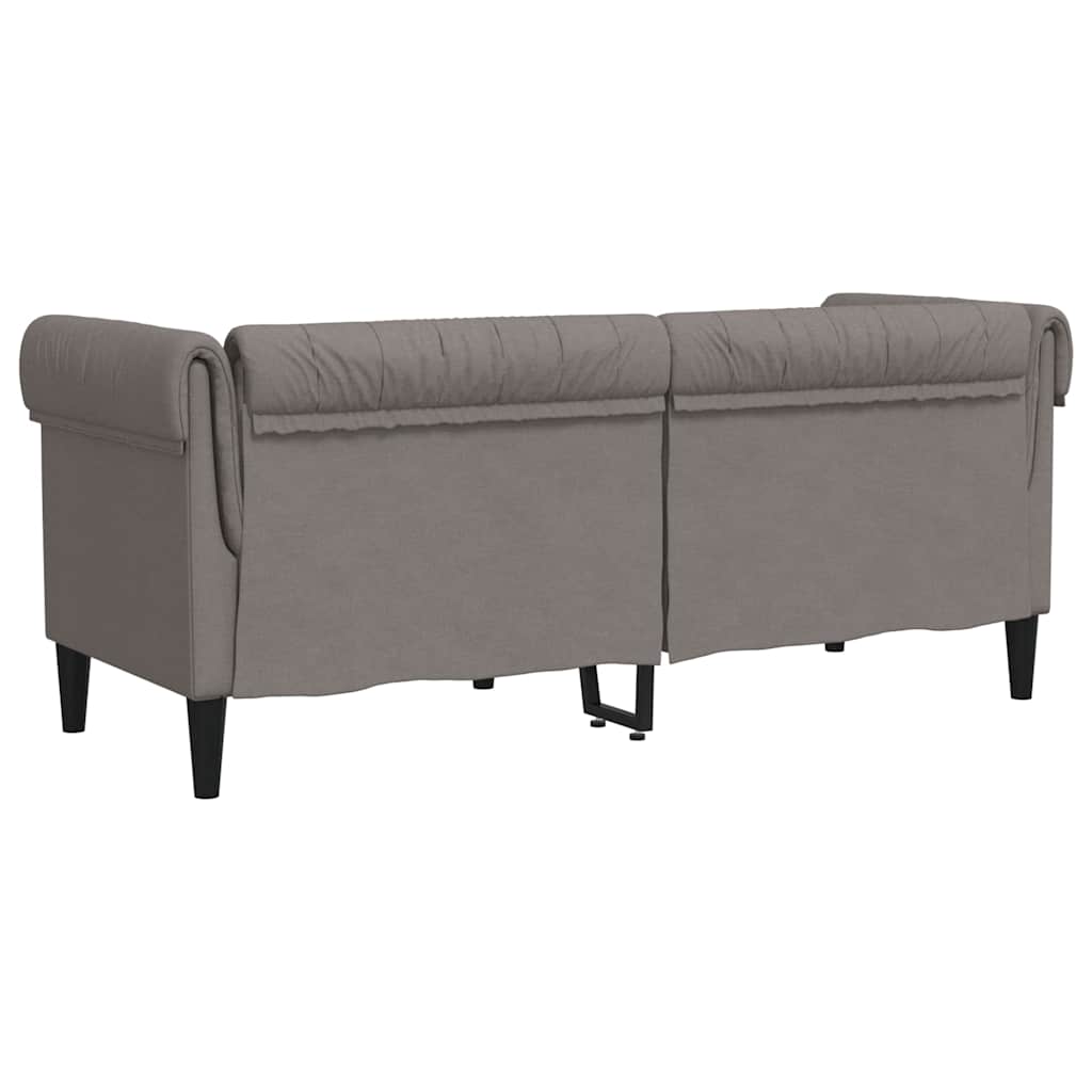 Chesterfield Sofa 2 Seater Taupe Fabric