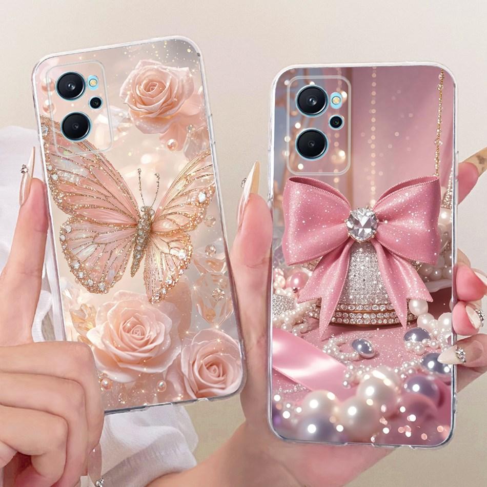 For Realme 9i RMX3491 Cute Flower Butterfly Cat Painted Case For Realme9i 4G Soft Silicone TPU Phone Cases