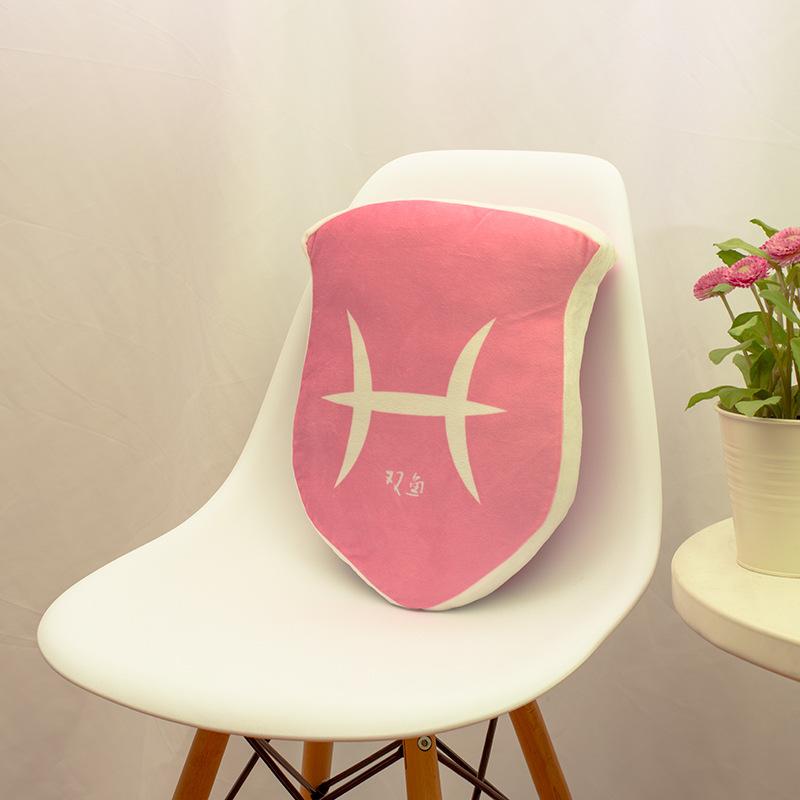 Core-containing Cartoon Pillow, Shield-shaped Crystal, Ultra-soft Fabric, Personalized Pillow, Office Bedside Waist Pillow, Printed Pillow