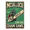Винтажная металлическая табличка McCulloch Бензопила 8x12 дюймов Настенный декор для Отеля Бара Гаража