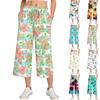 Women's Summer High Waist Printed Casual Sportswear Casual Cropped Pants Loose Pants
