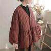 Woman Winter Fashion Vintage Style V-Neck Loose Single Breasted Solid Color Long Sleeves Coats