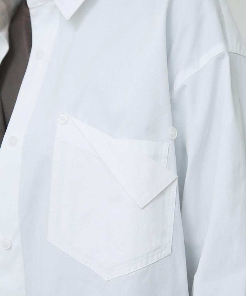IHR Pocket Detail Oversized Shirt / White