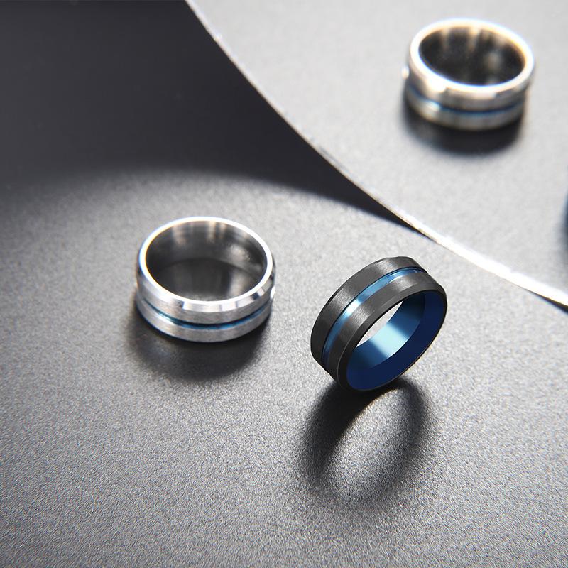 Стильное и простое утопленное кольцо из титановой стали диаметром 8 мм, матовое кольцо из матовой нержавеющей стали для мужчин и женщин