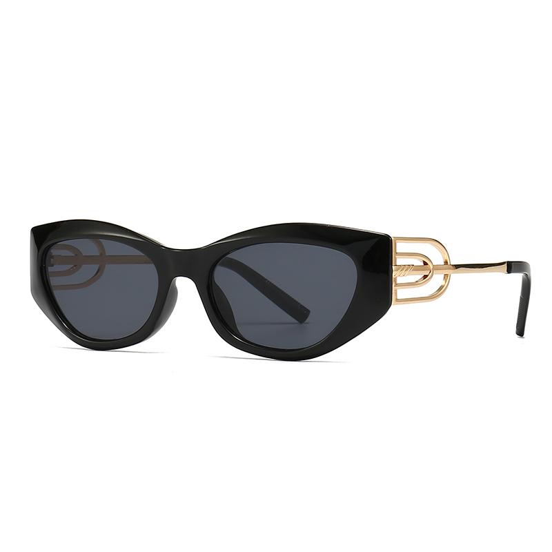 Specially Designed For Angular Cat-Eye Sunglasses Modern Retro Temples With Jumping Shape Decorative Sunglasses Lh