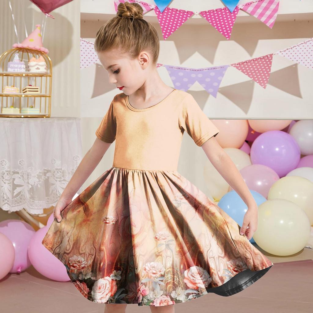 Летнее платье для девочек, платье для малышей, однотонное повседневное платье-футболка с коротким рукавом А-силуэта