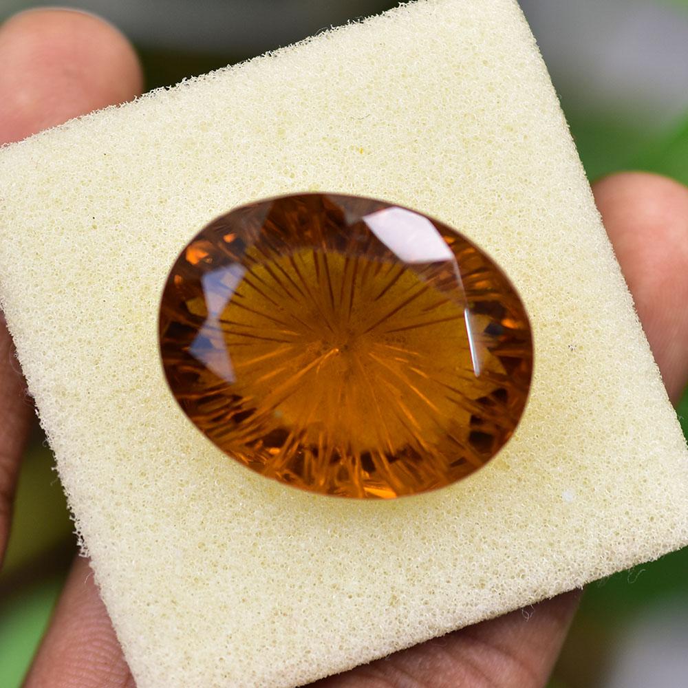 Natural Orange Topaz 54.8 Ct Oval Cut Flawless Loose Gemstones For Him