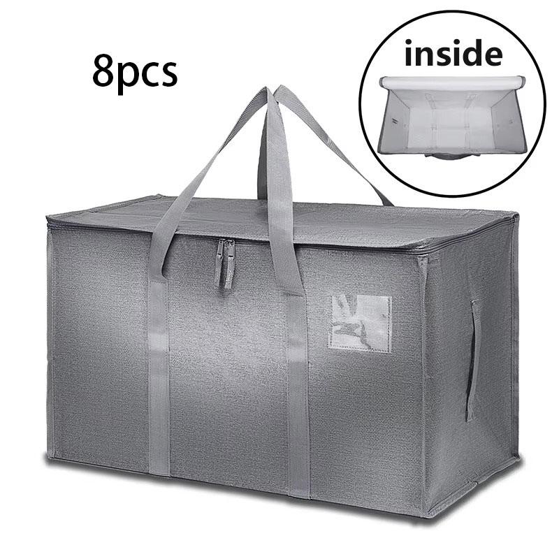4/8/10 упаковок очень больших сумок для переезда с ручками для переноски на молнии, прочные сумки для хранения, коробки для переезда для экономии места