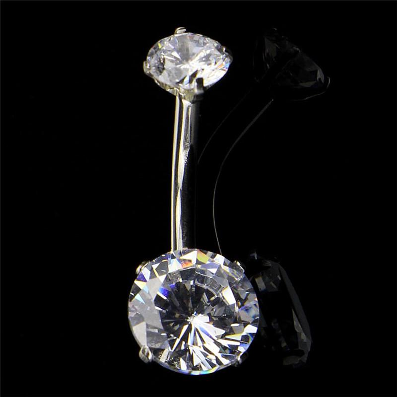 Surgical Steel Navel Rings Crystal Belly Button Ring Bar Piercing Jewelry Beauty