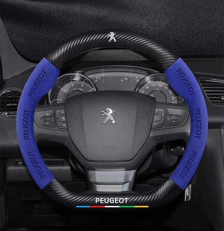 For Peugeot 106 107 108 206 207 208 GT RCZ Rifter 607 301 2008 3008 4008 307 308 406 407 408 508 5008 Car Steering Wheel Cover