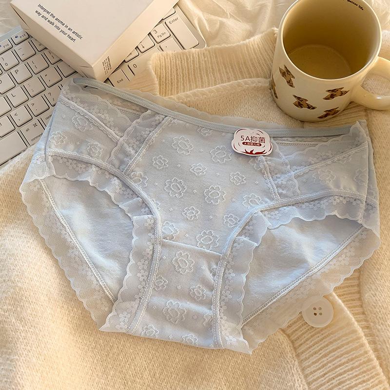 Женское нижнее белье из чистого хлопка 5A класса для младенцев, дышащее, антибактериальное, бесшовное, удобное, с треугольными чашечками и средней талией