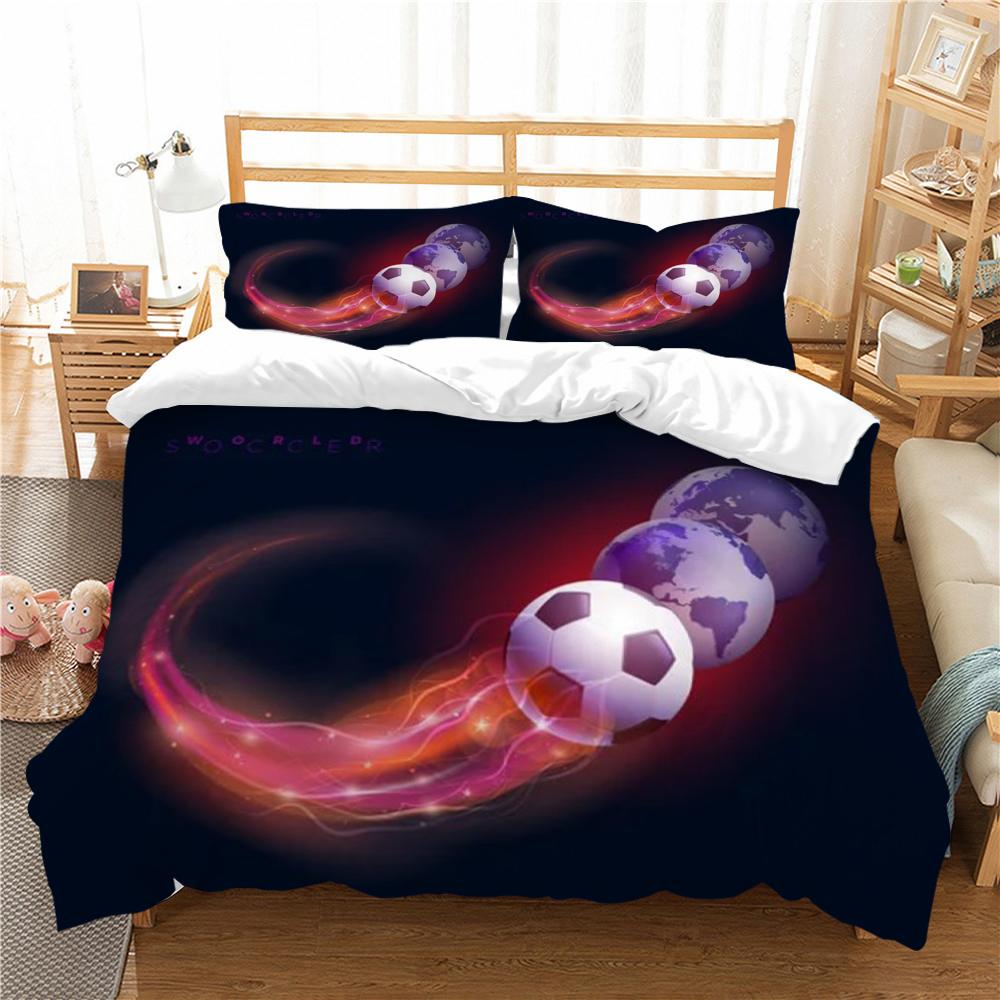 Мягкий дышащий комплект постельного белья с футбольным принтом 2/3 шт. пододеяльник для девочек и мальчиков домашнее постельное белье пододеяльники из микрофибры теплые