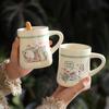 Ins Cute Puppy Ceramic Cup High Value Waist Lace Mug Home Creative Couple Pair Cup Milk Cup