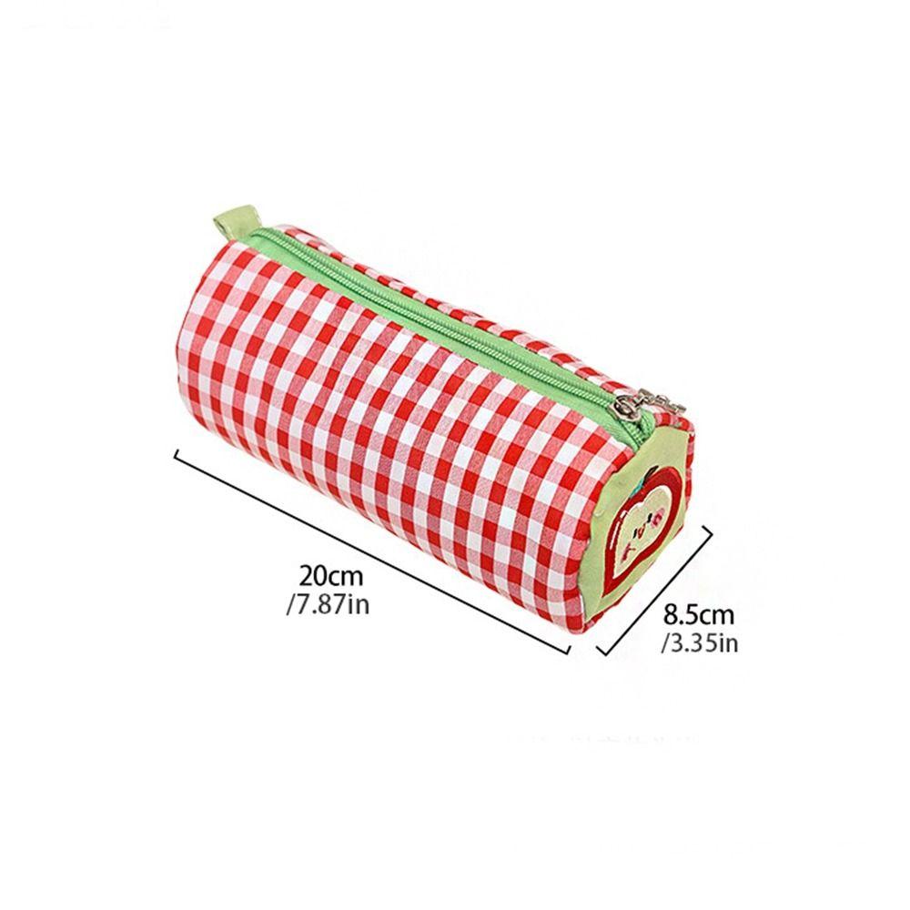 Футляр для ручек с вышивкой в виде рулета, сумка для хранения на столе, сумка для ручек в клетку, сумка для хранения канцелярских принадлежностей для студентов
