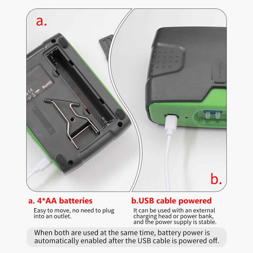 Automatic Double Pump Watering System Irrigation Kit with 30Day Programmable Water Timer for Indoor Garden Greenhouse Hydroponic