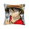 Luffy Anime  Square Pillow Cases  Cushion Cover Customized Zipper Decorative Pillowcase for Home xcm