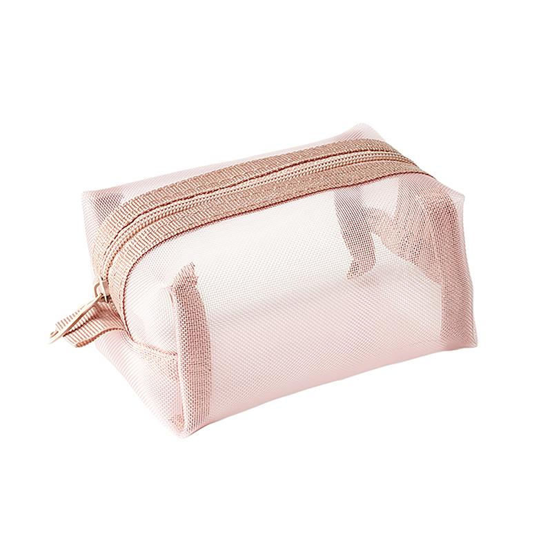 Multipurpose Breathable Square Mesh Storage Pouch Lightweight Mini Wash Bag Mini Zipper Coin Purse Large Capacity Coin Purse