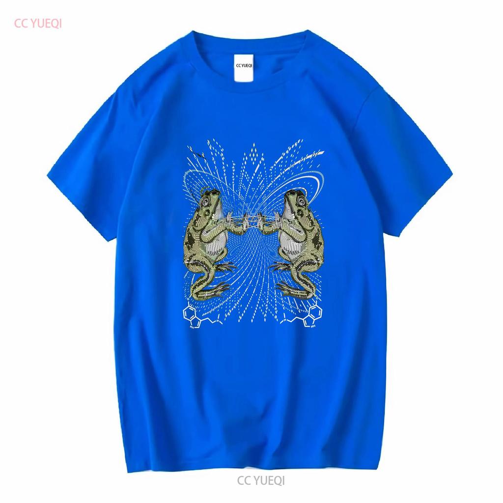 Glowing Bufo Alvarius Psy Trance T Shirt UV Active Goa Festival Psychedelic Tribal Men Screenprinted Art DMT Toad vintage