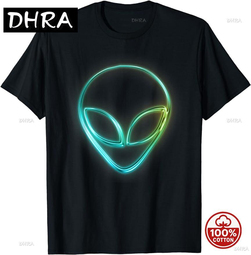 Ufo Alien Retro Bright Mountain Lake Camping Visitor Tshirt Unisex Unisex Clothing Tee Ropa Mujer Vintage Loose Clothes Unisex T Shirt