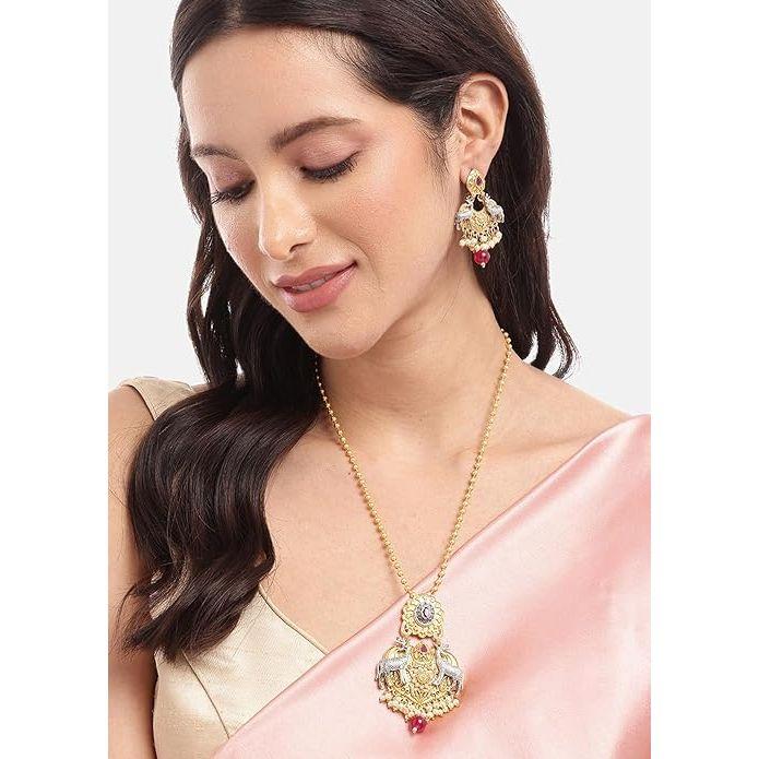 Двухцветный рубиновый жемчуг с подвеской в виде оленя и серьги, комплект украшений для женщин и девочек