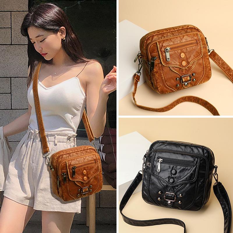 Soft Leather Small Bag, Ladies' Casual Shoulder Crossbody Bag, Mobile Phone Bag, Mini Small Bag
