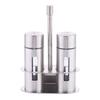 Castor Stainless Steel Salt Pepper Shaker Set Odor-Free Spice With Stand Condiment Box Cooking Seasoning Bottle Kitchen Tools