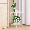 Acrylic Corner Shelf End Table Side Clear Space Saving Dresser Organizer Bathroom Counter