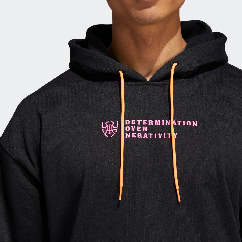 Adidas Dm Po Hoodie Kangaroo Pocket Printed Logo Pullover Sweatshirt Men Tops Black HE1605