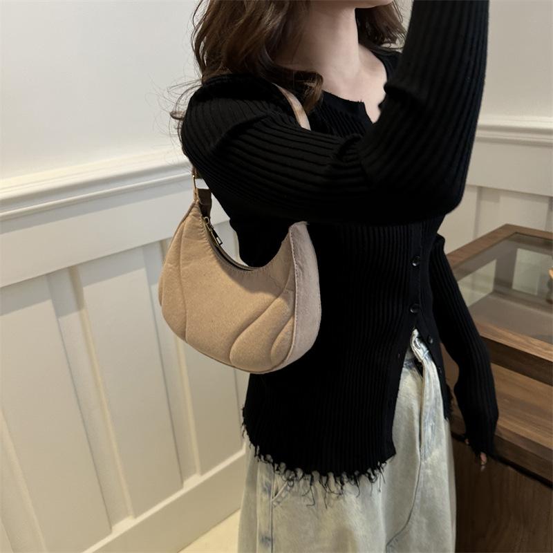 Популярная женская простая сумка-пельмень, новая сумка через плечо в корейском стиле для поездок на работу, модная сумка через плечо в стиле нишевой моды