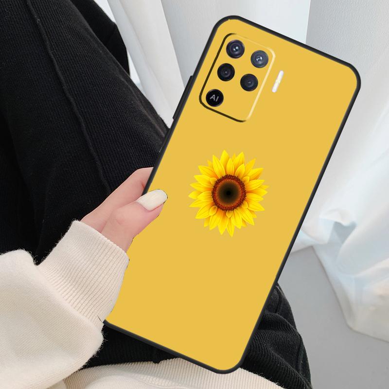Цветочный чехол с ромашками и подсолнухами для Oppo A18 A38 A58 A78 A98 A80 A60 A40 A96 A76 A16 A94 A74 A54 A15 A17 A57 A77 A5 Pro