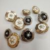 10Pcs Metal Button Point Oil Pearl Fashion Small Fragrance High Grade Hand Sewn High Foot Trench Coat Sweater Jacket Clip