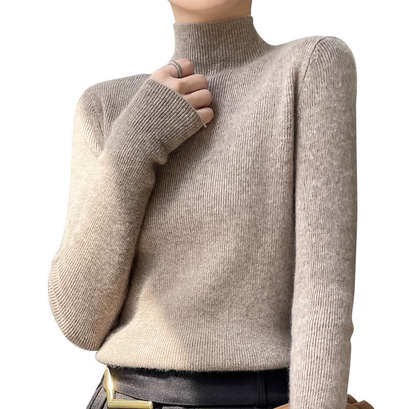 Elegant Slim Fit Ladies' Knitted Pullover Sweater - Autumn/Winter Collection