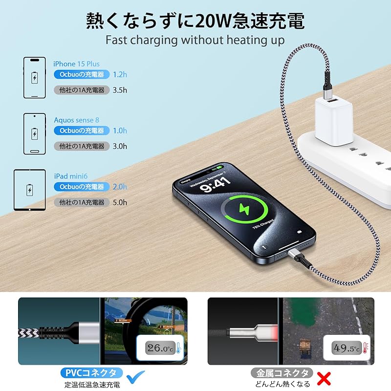Ocbuo Type C Cable Short Usb Cable Type C-usb-c 30W Fast Charging Short 30cm Genuine Convenient To Carry Usb Pd Iphone15 iPhone16e Typesee Type C for