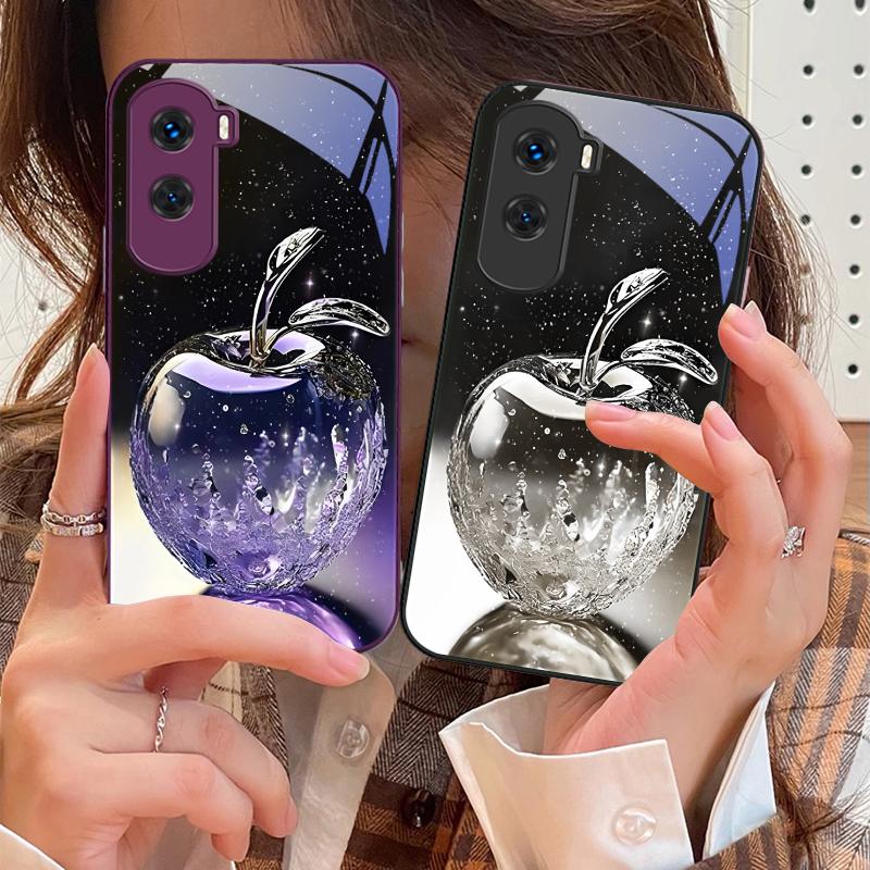 Прозрачный хрустальный чехол-яблоко для Honor 200 90 8X 9X Pro Lite P50 P40 Nova 10 11i P60 Magic4 6 Mate 20 50 Чехол для телефона из закаленного стекла
