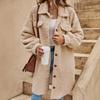2025 Autumn and Winter New Fashion Lapel Casual Jacket Simple Loose Temperament Long Coat Women's Clothing