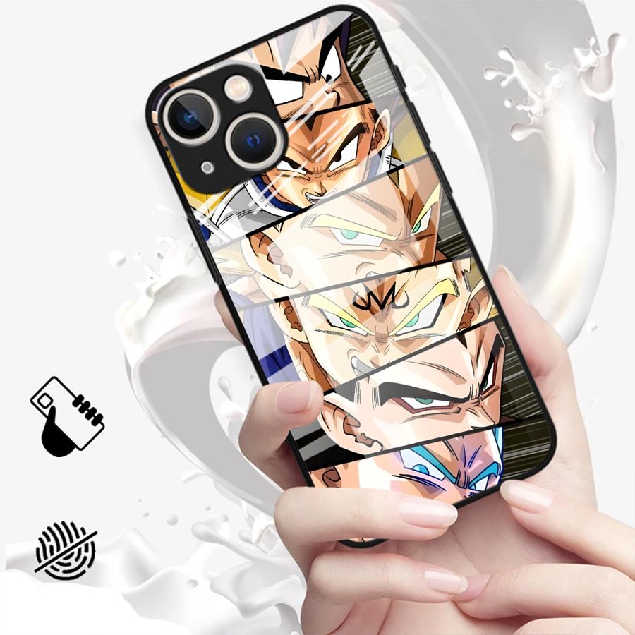 Чехол Art для iPhone 17 Pro Max Air 15 Plus 14 11 16 12 8 13 XR Стеклянная крышка для телефона Dragon Ball Goku