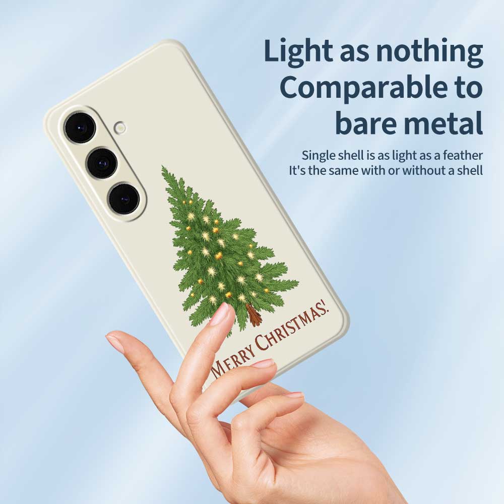 For Samsung Galaxy S25+ Case Christmas Tree Pattern Printing Straight Edge TPU Phone Back Cover