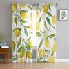 Fruit Lemon Yellow White Sheer Curtains Living Room Window Tulle Curtains For Bedroom Kitchen Home Decoration Voile Drapes