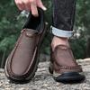 New Trend Men Genuine Leather Loafers Spring Autumn Hiking Shoes Stylish Outdoor Casual Shoes Cowhide Man Slip On Shoe Moccasins