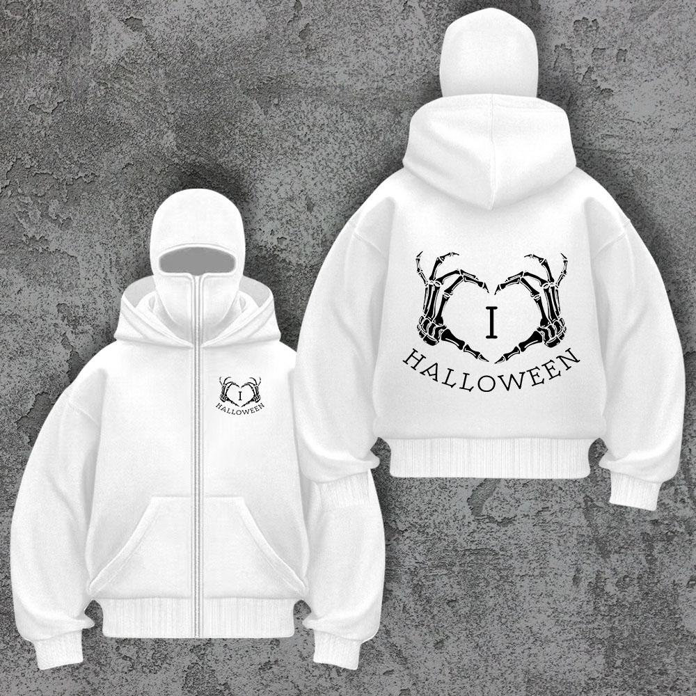 Мужское новое худи с принтом забавного узора любви, с двойным воротником и двойным капюшоном, модное, уличное, трендовое пальто