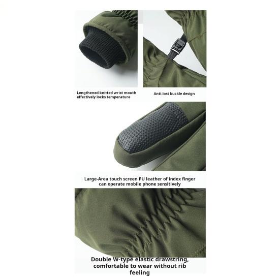 Зимние термоперчатки для женщин и мужчин, теплые ветрозащитные перчатки для активного отдыха с сенсорными пальцами для холода