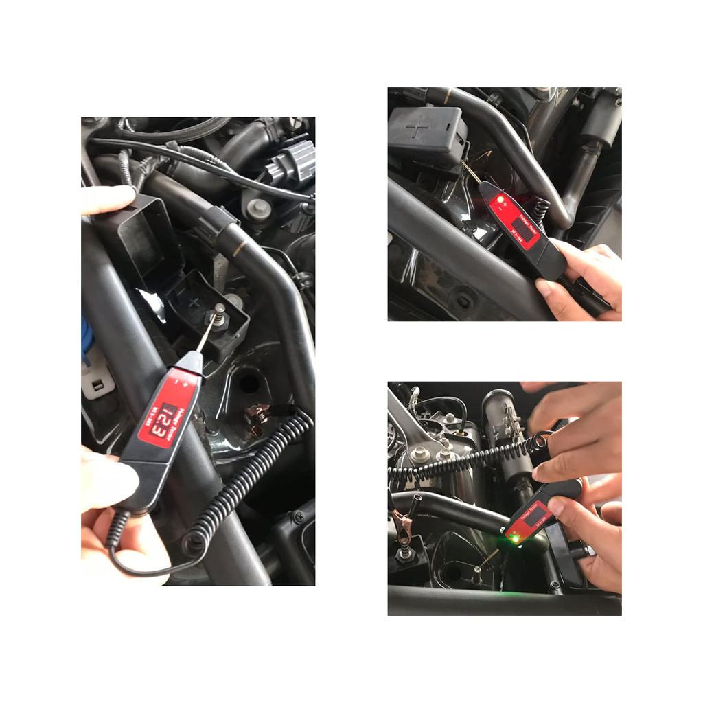 3-36V DC Car Two-Pole  Voltage Tester Lamp, Current Tester Pen Tool, Battery Tester Voltage Detector, Circuit Test Pen Diagnostic Tool,Alligator Clips