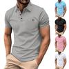 Men's Solid Color Short Sleeve Lapel Shirt Men's Casual Fashion Shirt